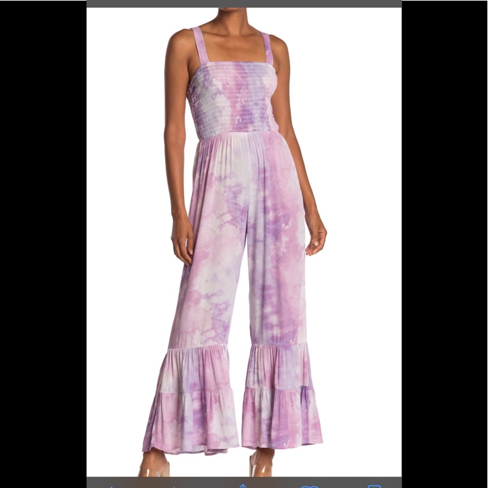 Mimi Chica Smocked Tiered Jumpsuit NWT